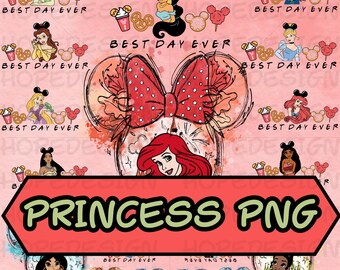 Watercolor Disney Princess Clipart – PNG Bundle (Digital Download)