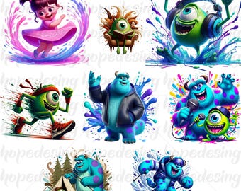 Monsters Inc. PNG Clipart Bundle - Sulley,Mike,Boo Digital Download