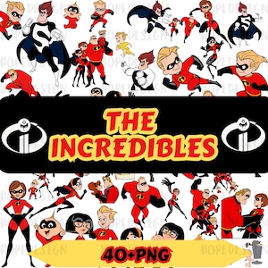 The Incredibles PNG Bundle - The Incredibles Characters PNG Set,Superhero Family Clipart,The Incredibles Family PNG Bundle,40+ Digital Files