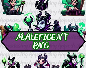 Maleficent PNG Clipart Bundle – Disney Villain, Witch (Digital Files)