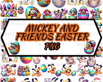 Mickey and Friends Easter Clipart – Disney PNG Bundle (Digital Download)