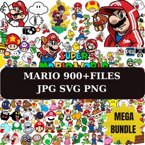 Super Mario Aufkleber | Mario, Luigi, Yoshi, Pfirsich PNG | Druckbare digitale Aufkleber | Mario SVG PNG Bundle |Super Mario Bros Shirt Design