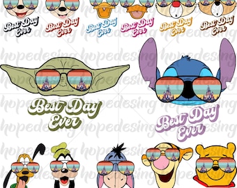 Disney "Best Day Ever" PNG Bundle: Mickey and Friends Digital Files