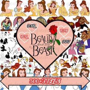 Beauty and the Beast PNG SVG Bundle - Beauty and the Beast Clipart Bundle,Beauty & The Beast 300+Png Svg Files,Belle Beast Digital Download