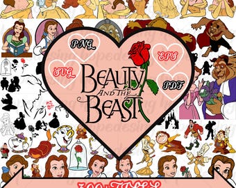 Beauty and the Beast Clipart Bundle: SVG PNG Files (Digital Download)