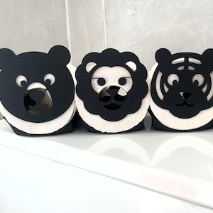 Porta carta igienica a forma di animale / Divertente decorazione per il bagno / Orso, lupo, leone e tigre / Regalo originale con animali selvatici / Accessorio unico per la casa