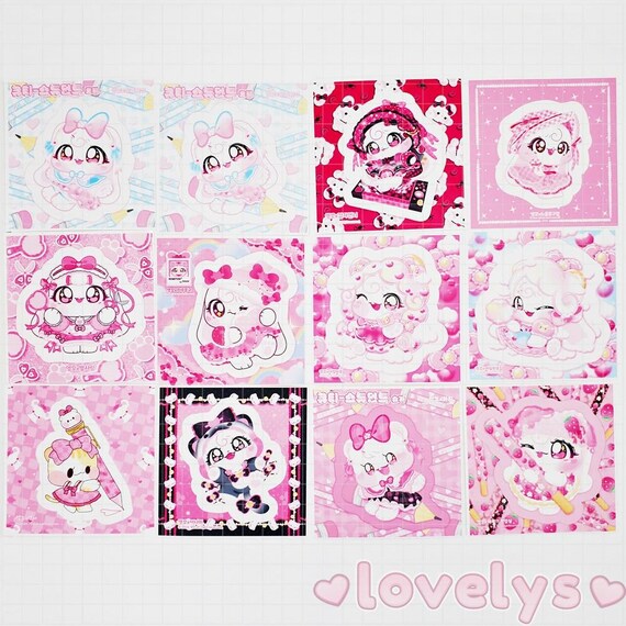 PRINCESS ステッカー ピンクと白 封筒付き スターステッカーシート