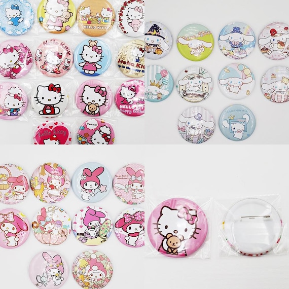 4 Pcs / 12 Pcs New Random Hello Kitty My Melody Tin Metal Pin Lot