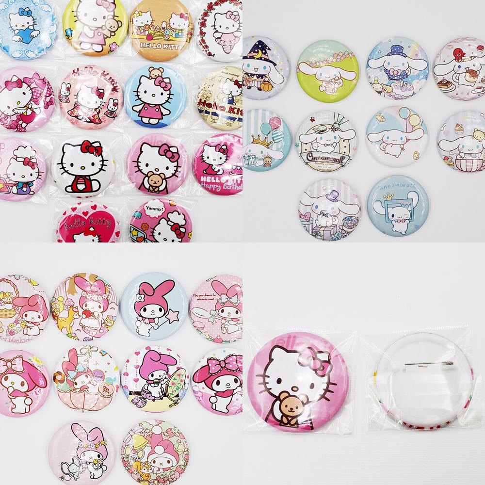 4 Pcs / 12 Pcs New Random Hello Kitty My Melody Tin Metal Pin Lot