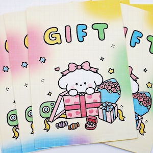 10 pcs cute gift paper bags, puppy character party favor bags, blind bags, lucky bag, grab bag, sticker storage, cute packaging, gift box