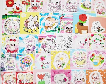 BOGO / 30 pcs lovely flower kiss cut single sticker lot, Japanese sticker set, planner stickers, journal, scrapbooking kpop photocard