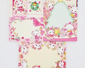 BOGO / 1 set of large 50 sheets memo pad, Christimas Holiday note pad, stationery, asthetic deco, colorful paper Japanese kawaii paper