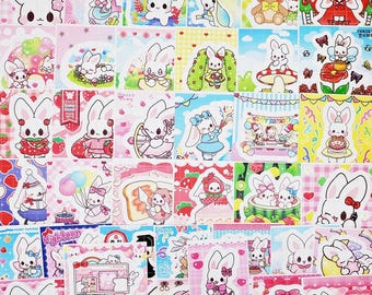 BOGO / 40 pcs cute rabbit bunny anime character kiss cut sticker lot, Korean sticker bundle, clearance, Japanese stationery, journaling