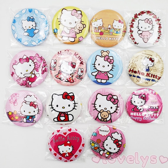 4 Pcs / 12 Pcs New Random Hello Kitty My Melody Tin Metal Pin Lot