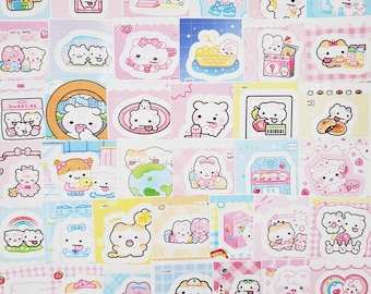 BOGO / 39 pcs cute pastel kawaii sticker bundle lot, cute rabbit bunny sticker lot, korean stationery, seal stickers, kpop photocard