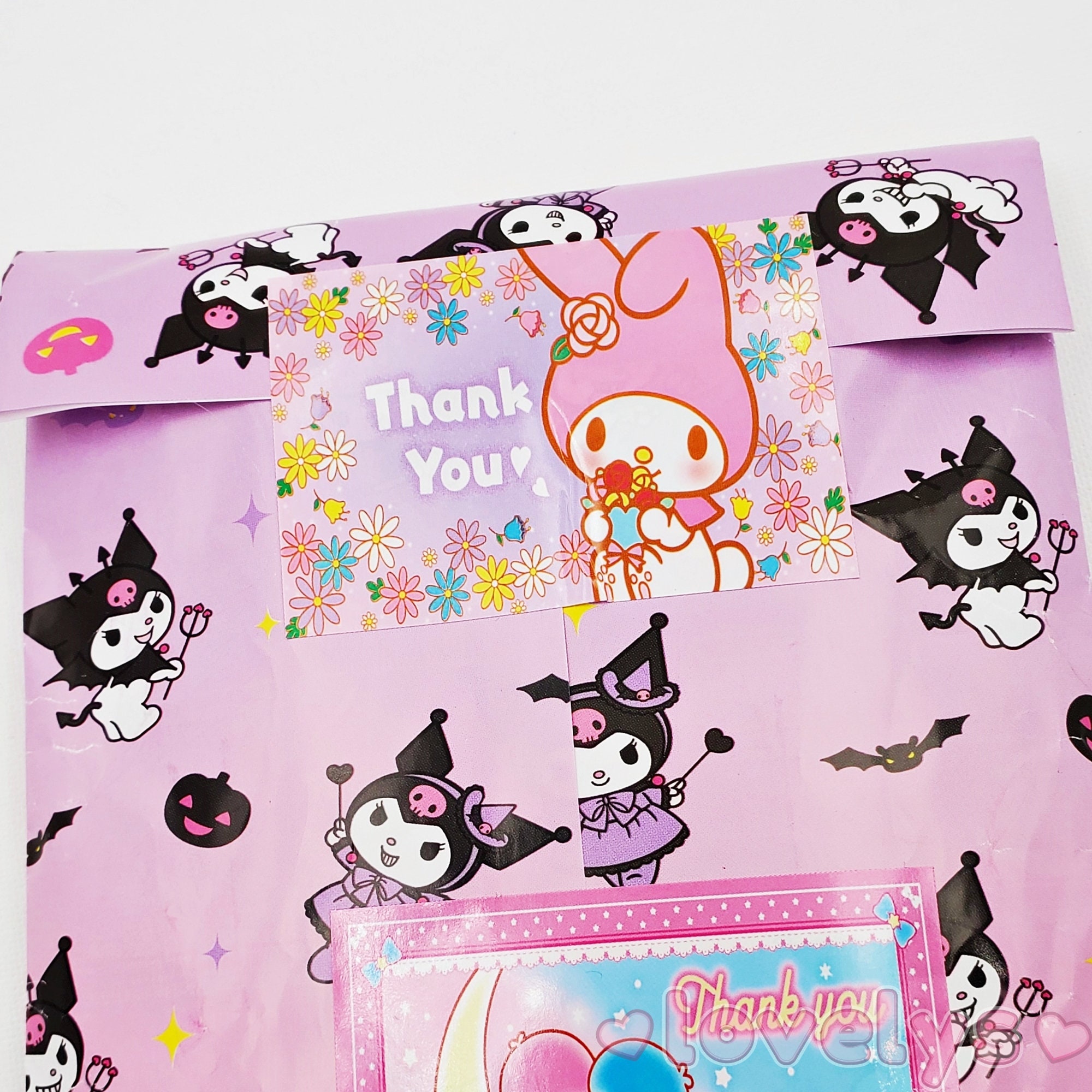 20 Pcs Lovely My Melody With Flowers Thank You Stickers, Kpop Seal