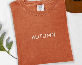Comfort Colors Fall T-Shirt: Cozy Minimalist Pumpkin Season Tee