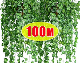 Artificial Ivy Vine Garland – 100 Leaves 2M | Fake Greenery Rattan for Wedding, Party, Home, Garden, Wall & Event Decorations