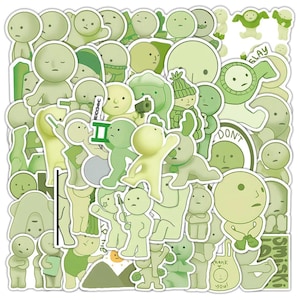 50 autocollants Smiski - Lot d'autocollants en vinyle imperméables pour bouteilles d'eau, ordinateurs portables, coques de téléphone portable, albums de scrapbooking et décorations à faire soi-même