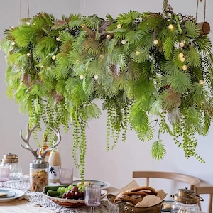 Pianta artificiale di palma in foglia da appendere alla parete / Pianta verde in plastica per la casa, matrimonio, festa, soggiorno, esposizione in negozio