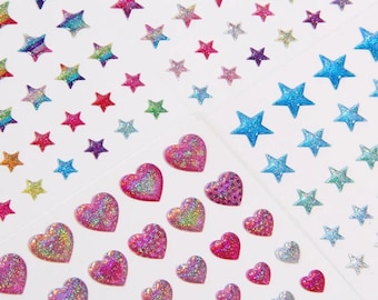 Glitter Magic Crystal Love Star Sticker 3D Shiny Gem Three-Dimensional Sticker Phone Notebook Diary DIY Gift Decoration For Girl