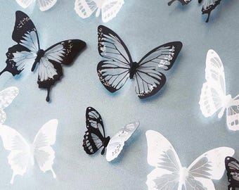 18 Stück 3D Kristall Schmetterling Wandaufkleber - Garten Raumdekor Aufkleber für Haus, Hochzeit, Kinderzimmer oder Party Dekoration, Wohnzimmer Wanddekoration