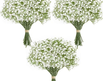 10/15Pcs Artificial Baby’s Breath Flowers – Fake Gypsophila for Wedding Bouquets, Home & Party Decorations - Floral Bouquets DIY Accessories