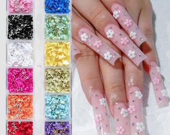 12Grids Mond Sterne Nägel Gold Metallic Nagel Pailletten Charms 3D Nail Art Spitzen Dekoration 3D Metall Perle Nietnagel Vergoldung Halbmond Aufkleber