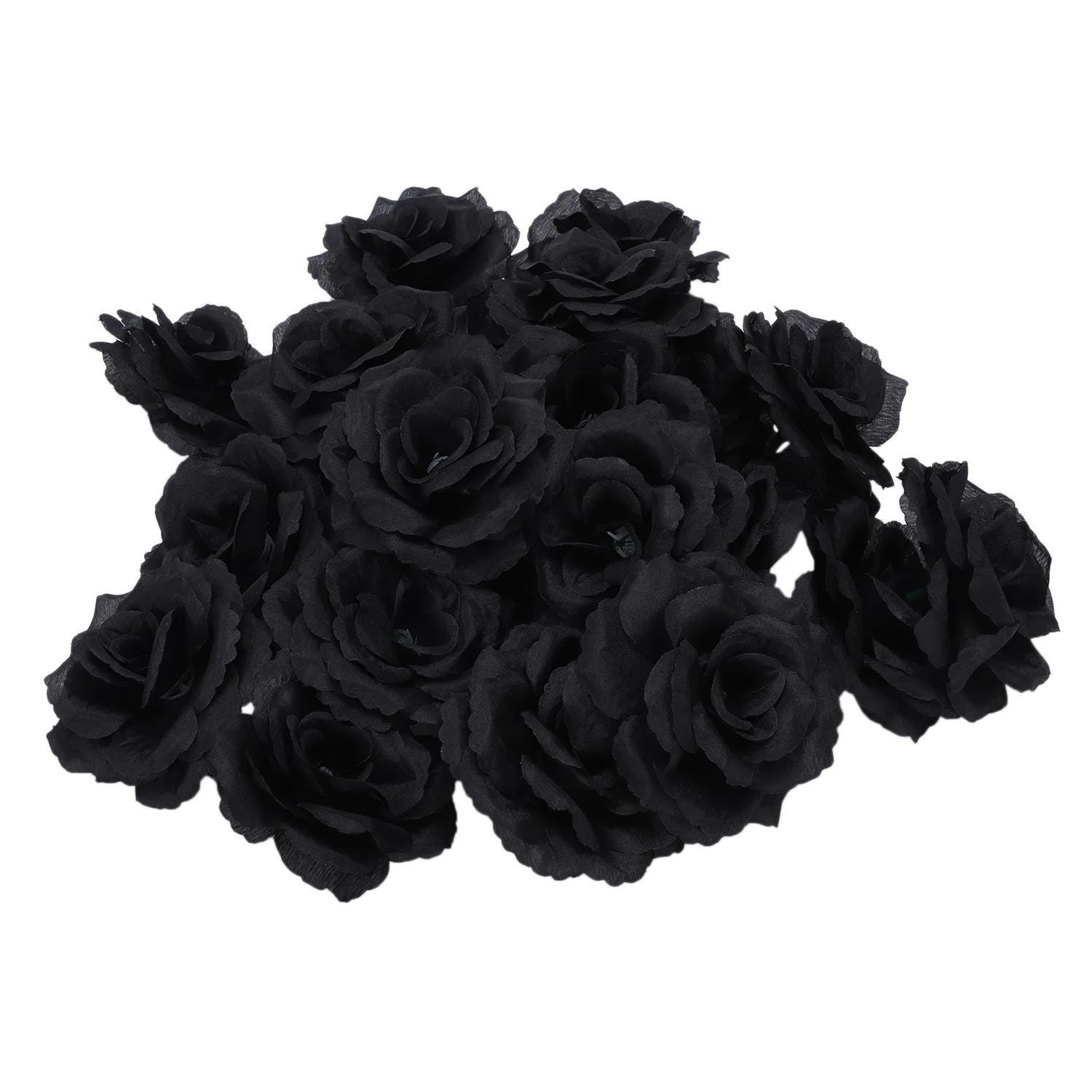 5 pezzi Black Rose Bouquet Black Flowers artificiali Fago fiore di seta per casa Fiori della mamma per la mamma Decorazioni per feste