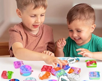 Mini llaveros antiestrés con pop: 10 o 20 piezas de juguetes sensoriales para niños, regalos para fiestas de cumpleaños, premios para el aula y regalos de boda para invitados.