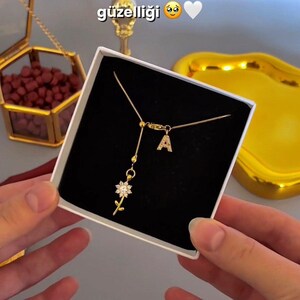 Initial Daisy Adjustable Necklace