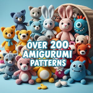 200 Amigurumi Crochet Patterns, Amigurumi Pattern Bundle, Easy Amigurumi Patterns, DIY Crochet Ideas, Digital Download, Gift for Baby
