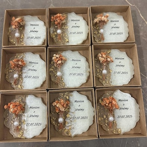 Personalized Epoxy Magnet Favor, Custom Epoxy Wedding Resin Gift,  Nikkah, Ameen, Baptism, Engagement, Baby Shower,Walima, Family Reunion
