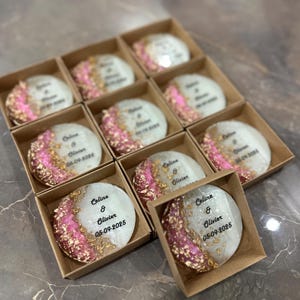 Personalized Wedding Gold Epoxy Magnet Gift,Nikkah Favor,25 50 th Anniversary Favor,Save The Date Magnet Gift,Wedding Favor,Engagement Favor