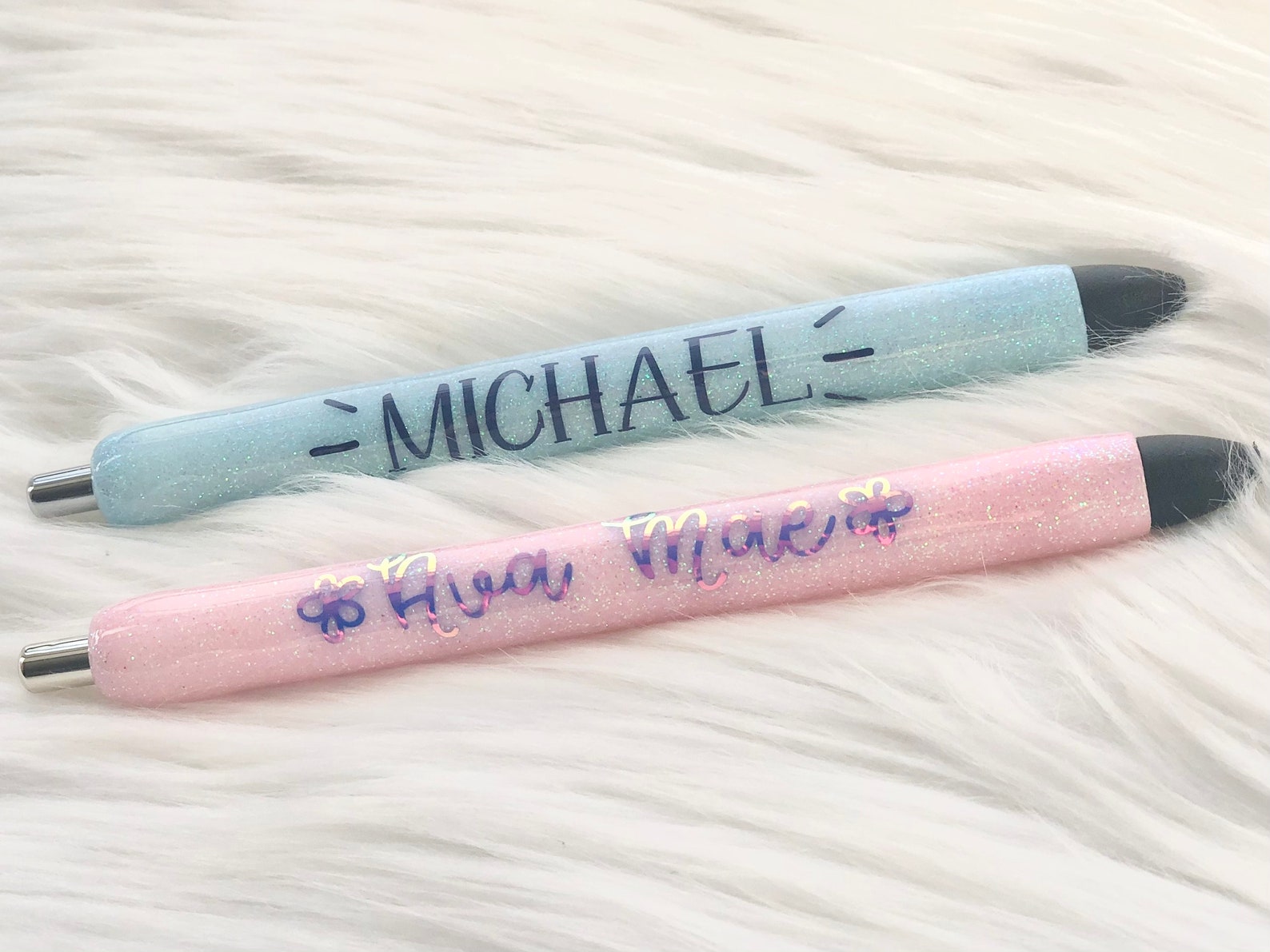 Custom Epoxy Pens Glitter Refillable Gel Pen Planner Etsy