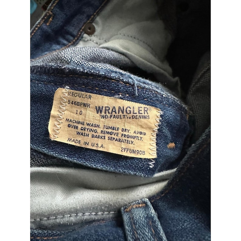 Vintage Wrangler Kids Jeans 10 No-Fault Denims Made in USA 546BPWR image 3