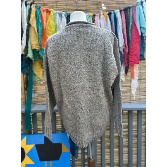 Vintage 80s Basic Editions Gray Knit Sweater Made… - image 3