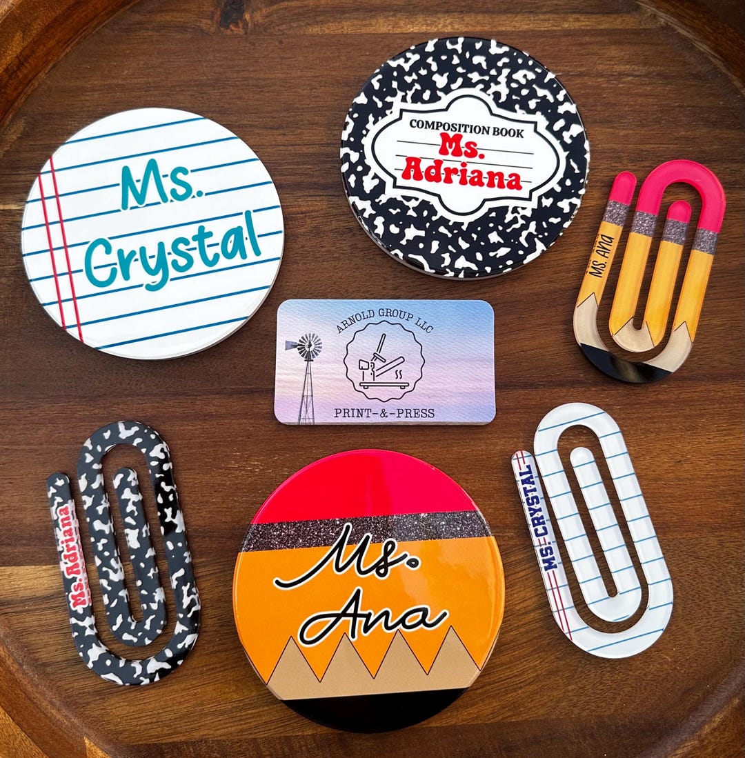 Personalized Teacher Coasters &/or Jumbo Paperclip | Custom Name School ...