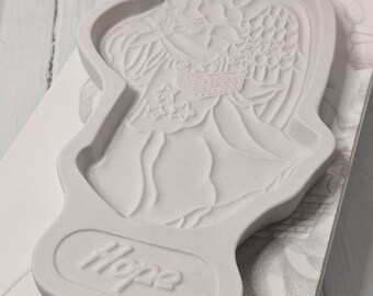 Molde para galletas de cerámica vintage Longaberger - Serie Hope Angel