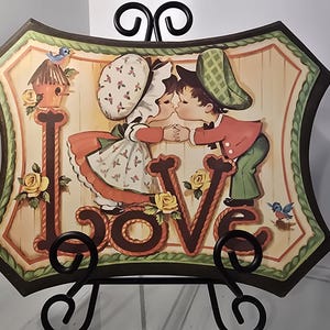 Vintage Wooden Wall Plaque-LOVE