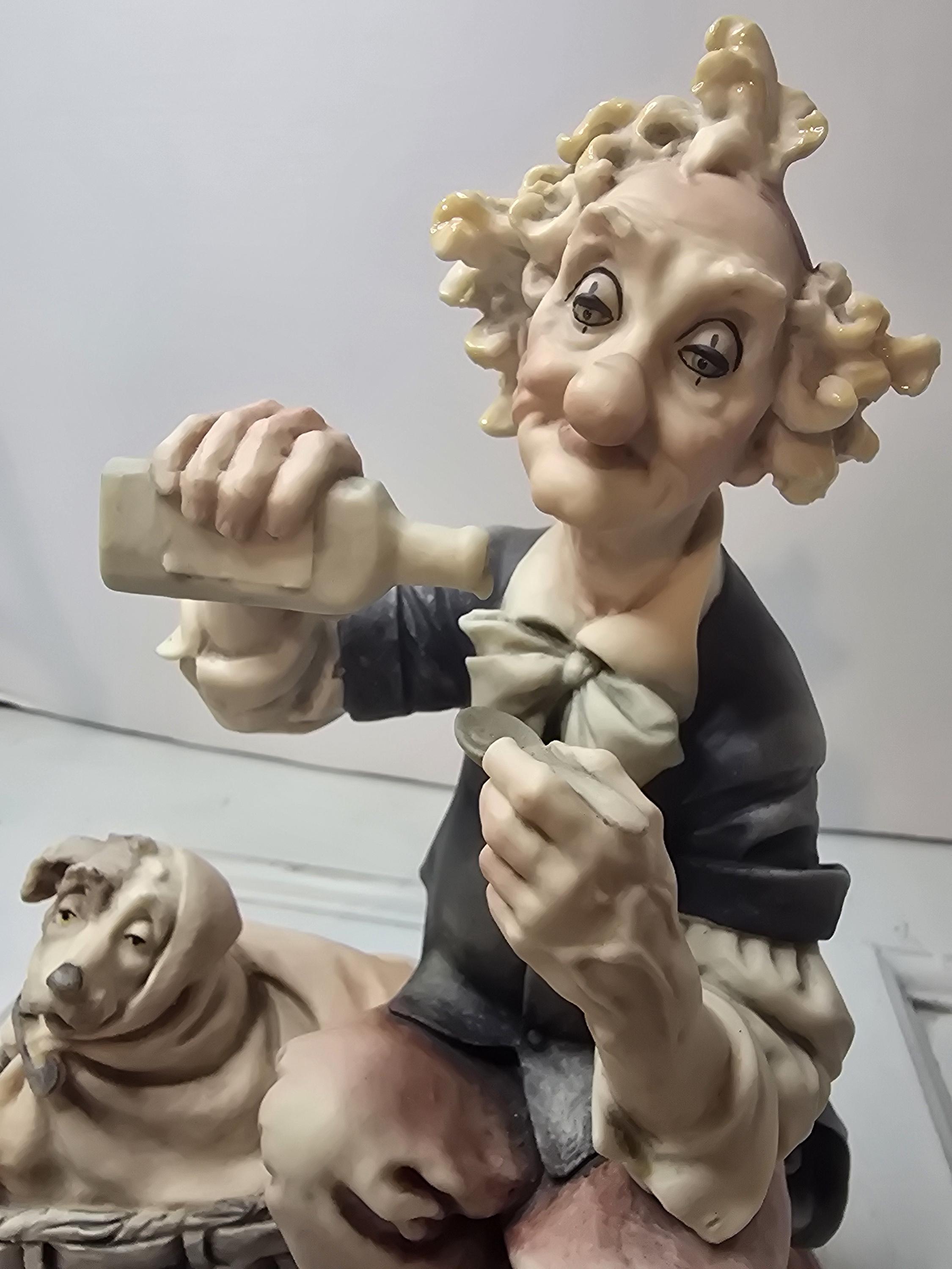 Capodimonte 陶器 置物 老人と犬と荷車 Capodimonte 陶器 置物 老人と Capodimonte 陶器 置物 老人と犬と荷車 Capodimonte 陶器 置物 老人と