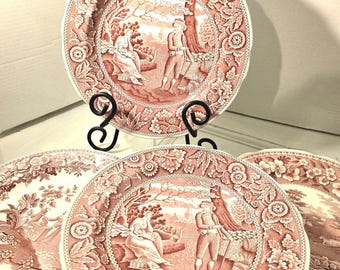 Spode Georgian Pink Archive Dinner Plates Set of 6 - Etsy