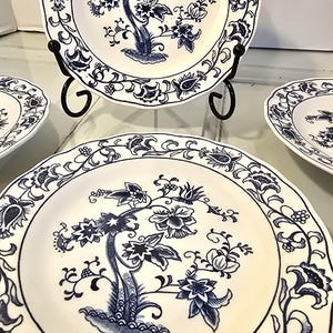 Nikko Blue Double Phoenix Bread Plates-Set of 4