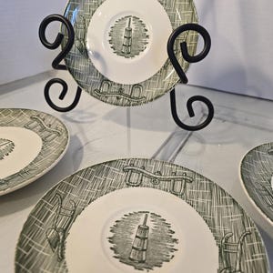 Currier & Ives Royal Saucers-Set of 4