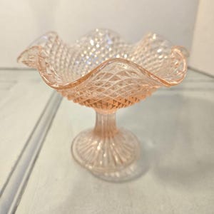 Pink Depression Glass Compote or Candy Dish