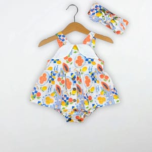 Baby Girl Summer Romper Set | 2-Piece Outfit with Headband | 3–18 Months