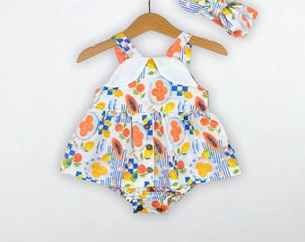 Baby Girl Summer Romper Set | 2-Piece Outfit with Headband | 3–18 Months