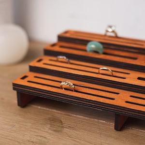 Wooden ring holder, Ring display stand, Multiple ring holder, Wood jewelry stand, Craft show display, Wooden ring stand, Tiered ring display