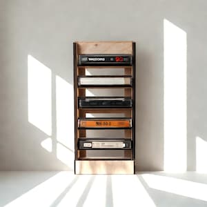 Wooden cassette holder, Cassette tape stand, Cassette tape holder, Cassette tape display, Retro cassette tape rack,Cassette collection stand