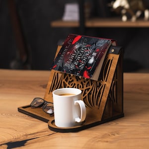 Offener Buchständer, Buchständer, Leseständer Holz, Buchhalterständer, Buchständer aus Holz, Buchständer aus Holz, Einzigartiges Geschenk zum Muttertag